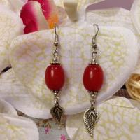 Boucles d oreilles pierre rouge